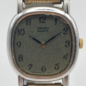 Vtg Seiko Womens Watch Gold Silver Tone 2P20-5620 Stretch Band New Battery 6.5"